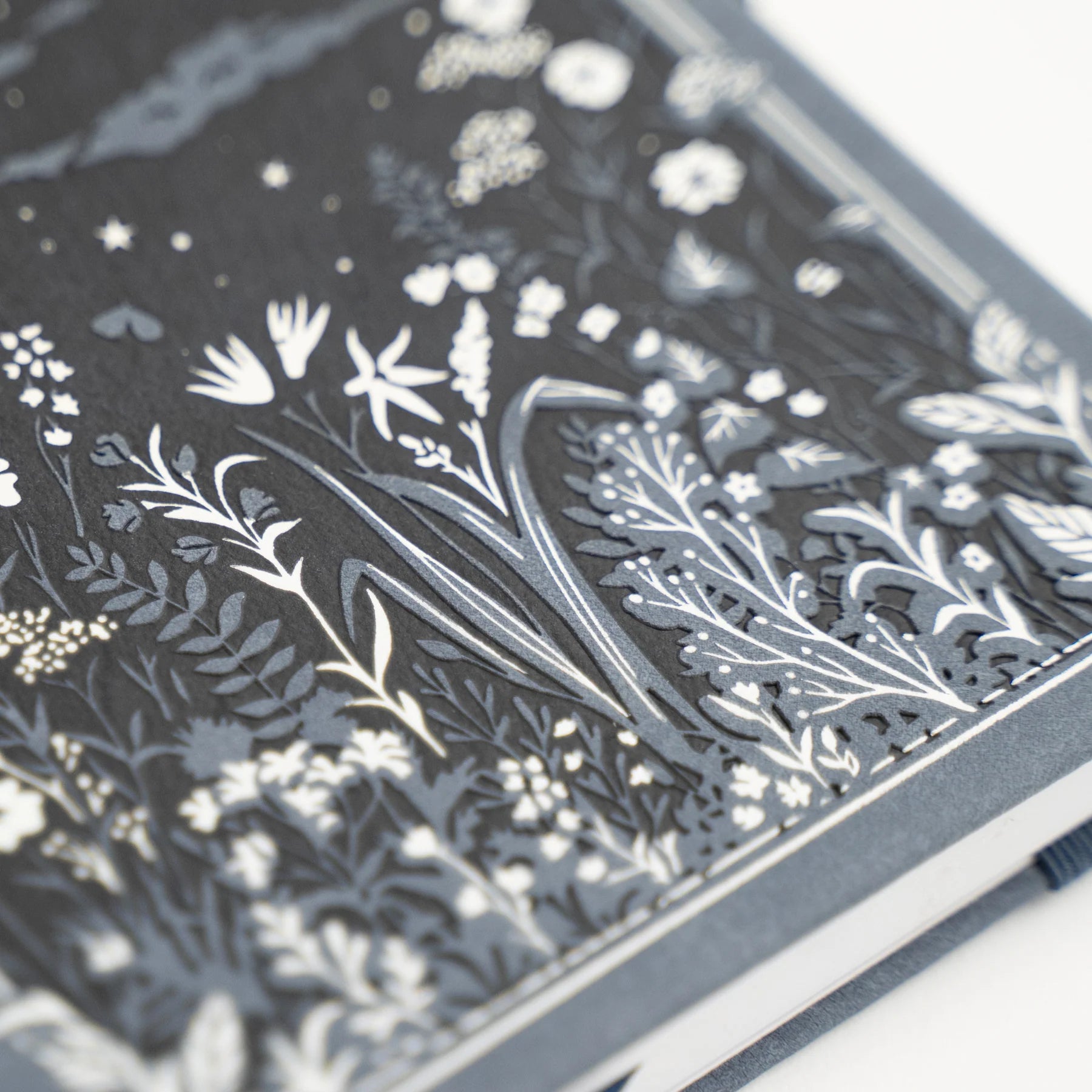 Moonlit Garden Dotted Notebook by Archer & Olive close-up on floral design on the cover - Paper Kooka Stationery Shop Australia
