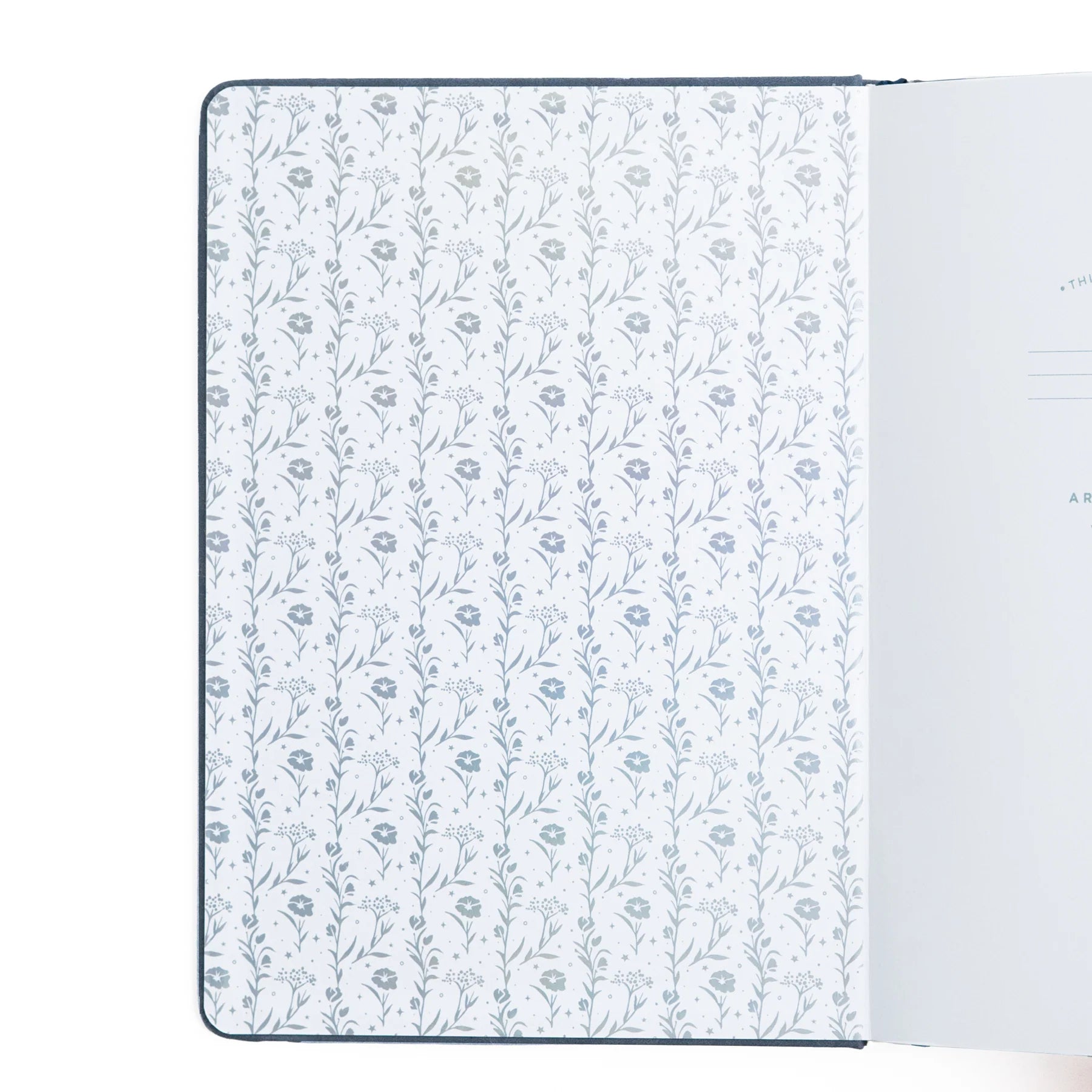 Moonlit Garden Dotted Notebook by Archer & Olive close-up on floral design on the first page inside - Paper Kooka Stationery Shop Australia
