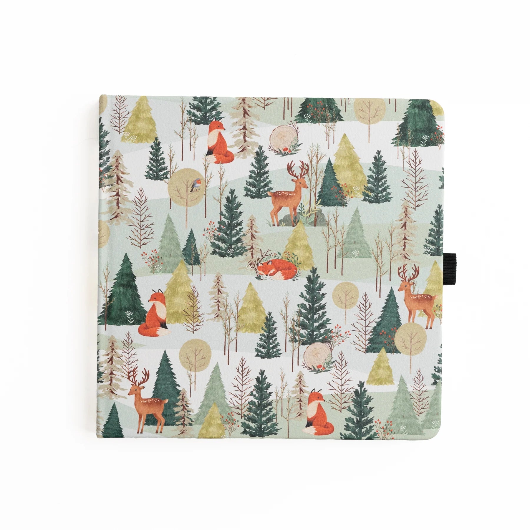 Archer & Olive Square 8x8 Fox in Winter Woods dotted notebook - Paper Kooka Stationery Shop Australia