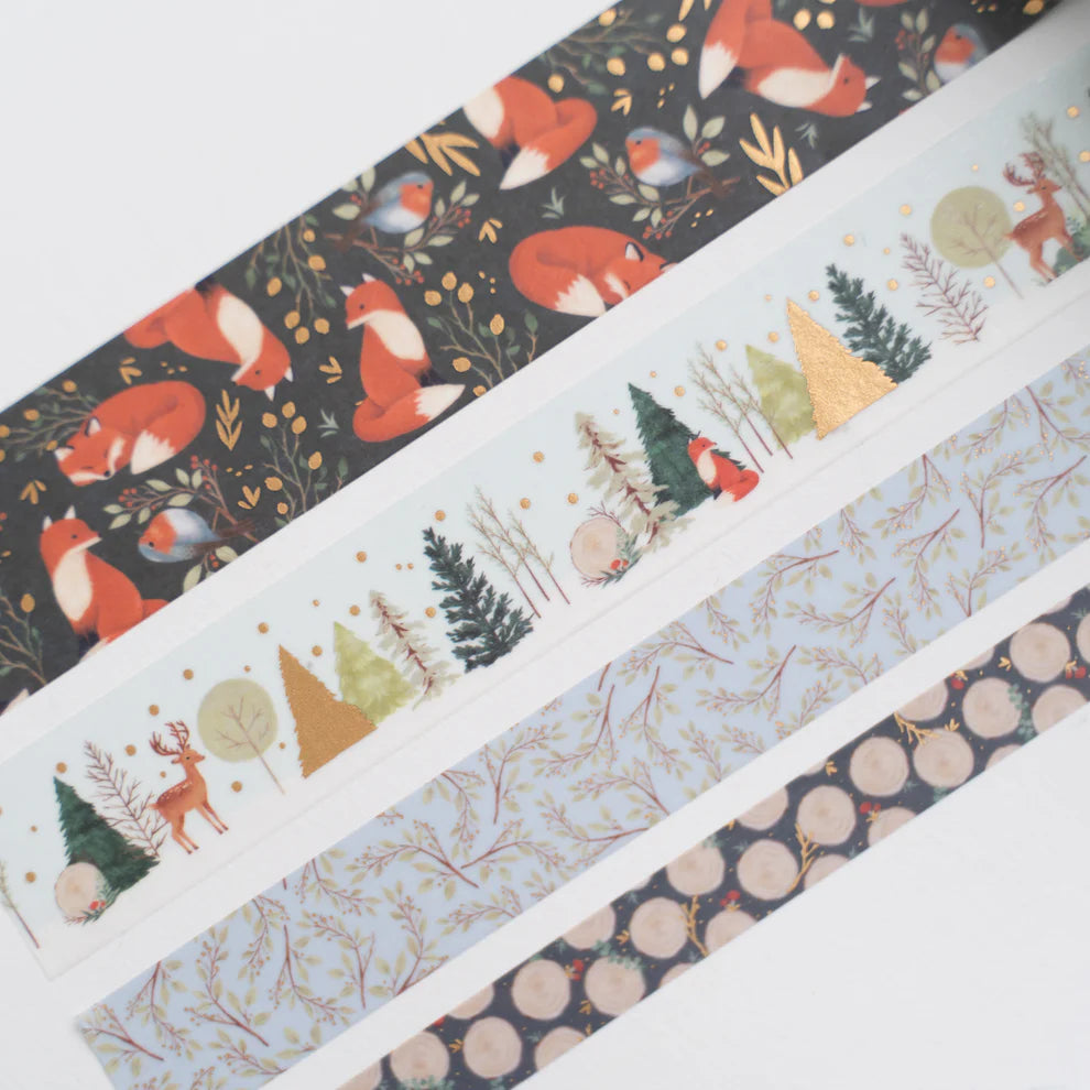 Archer & Olive Fox in Winter Woods Washi Tape Set - Paper Kooka Stationery Shop Australia