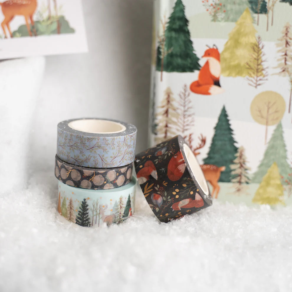 Archer & Olive Fox in Winter Woods Washi Tape Set - Paper Kooka Stationery Shop Australia