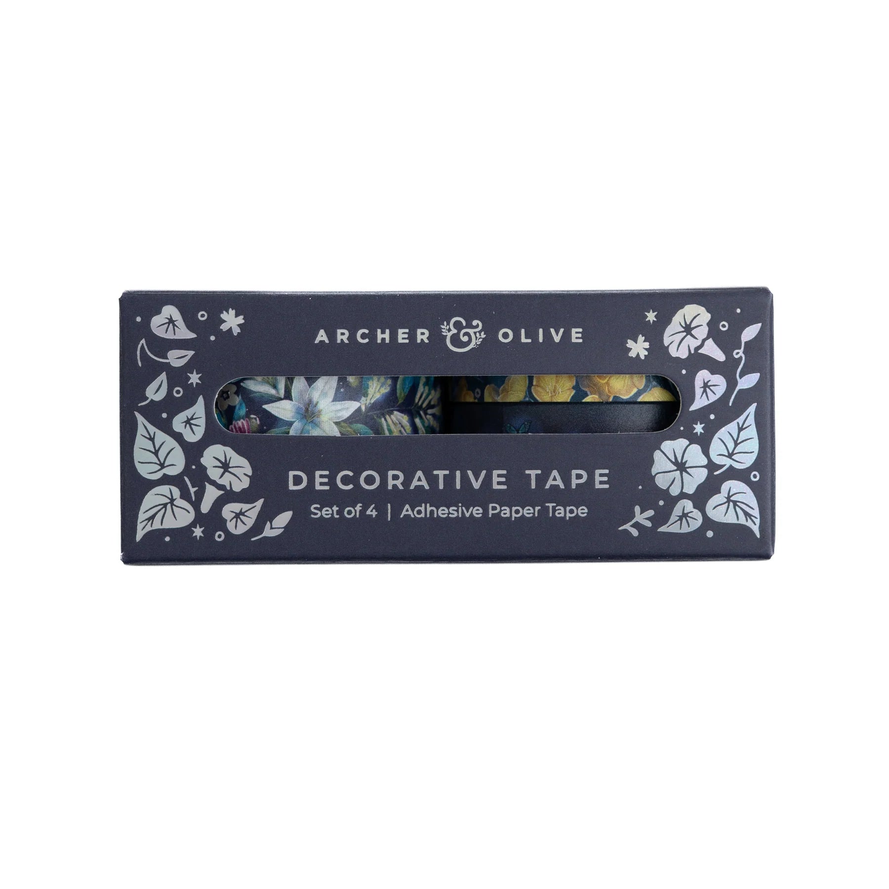 Archer & Olive Midnight Floral Washi Tape Set in a box - Paper Kooka Stationery Shop Australia