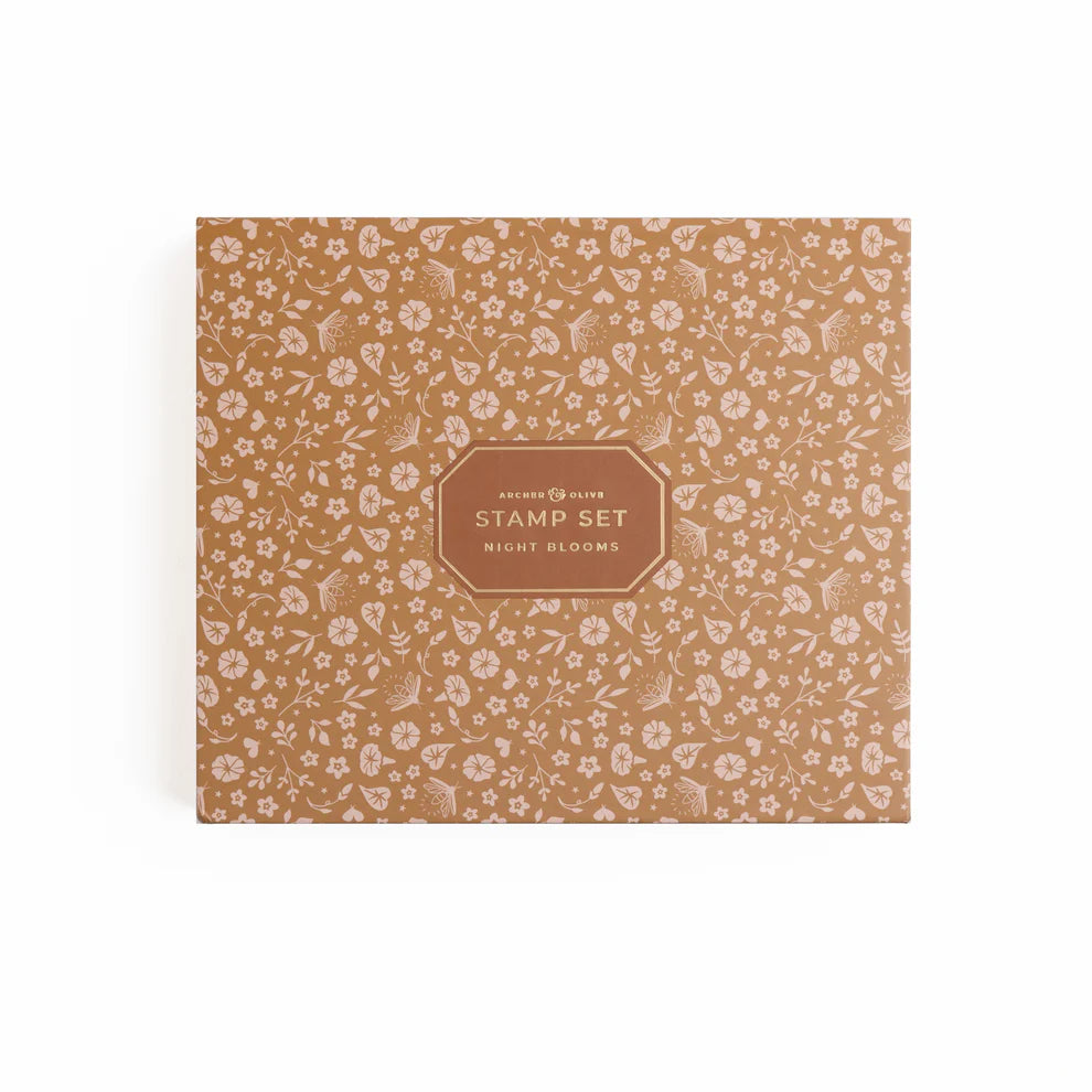 Archer & Olive Night Blooms Stamp Set in beautiful packaging - Paper Kooka Stationery Shop Australia