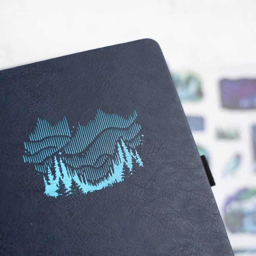 Archer & Olive Dotted Notebook 160gsm cover closeup - Northern Lights - Paper Kooka Stationery Shop Australia