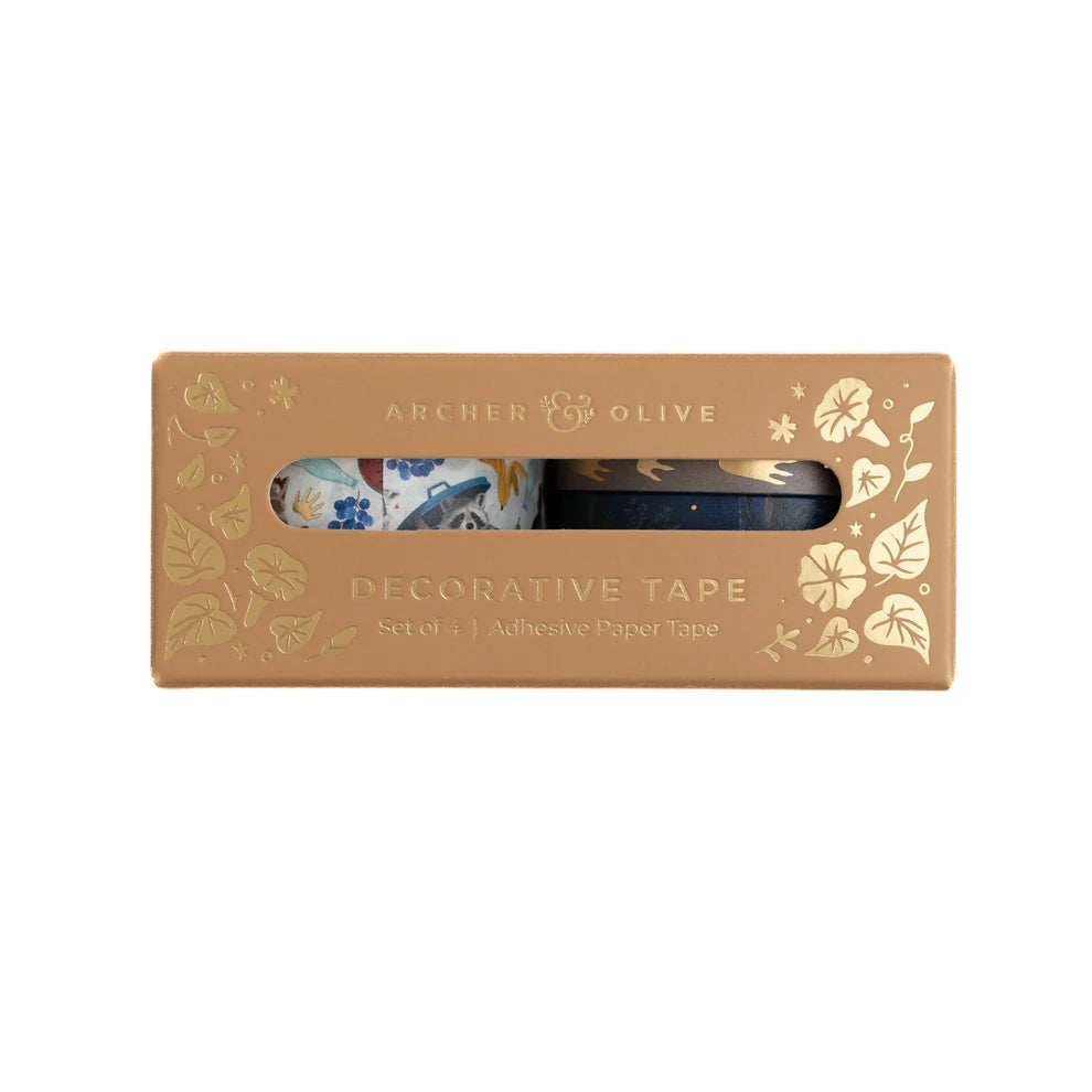 Radiant Raccoon Washi Tape Set by Archer & Olive in a box - Paper Kooka Stationery Shop Australia