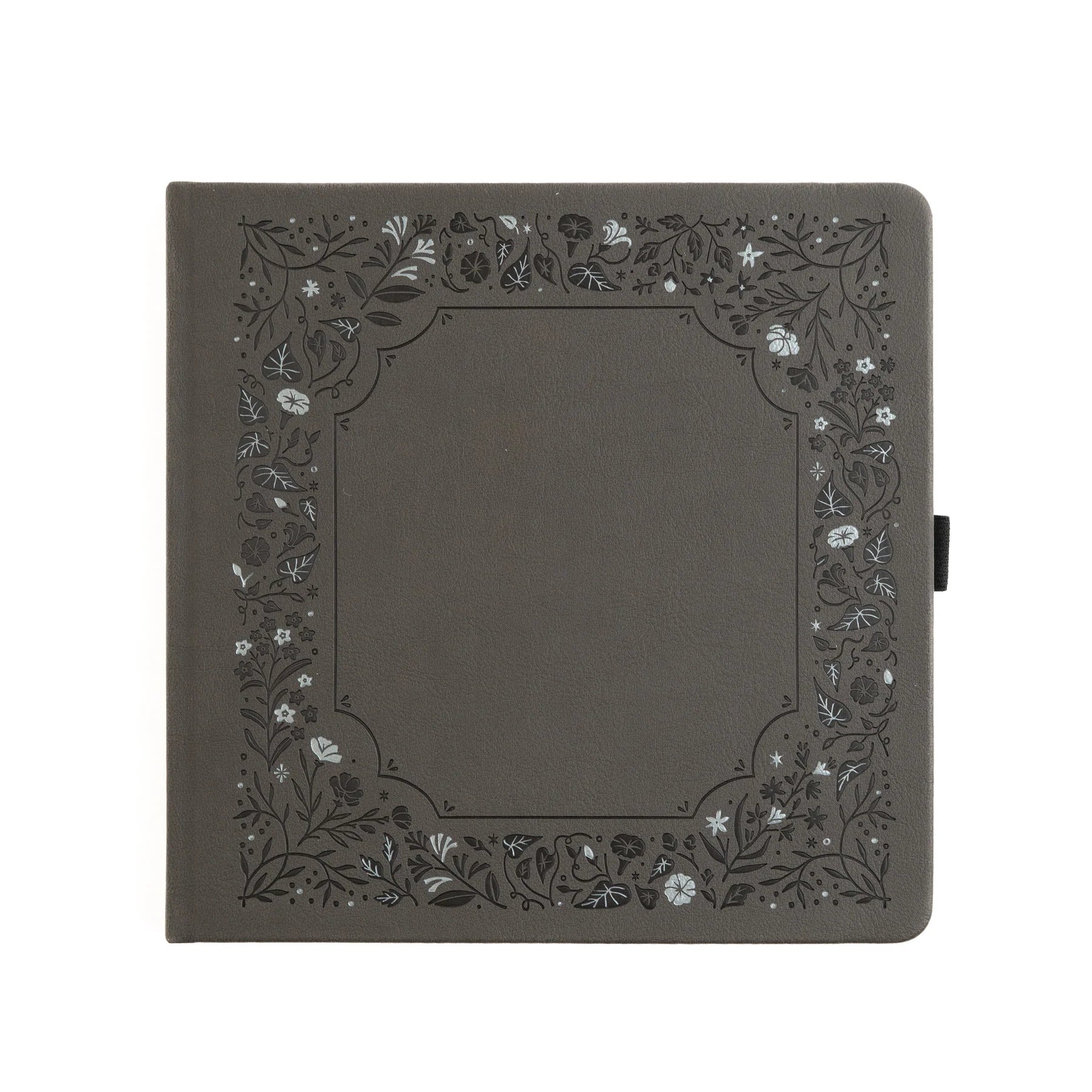 Archer & Olive Midnight Floral in Gray Square 8x8 Dotted Notebook cover closeup - Paper Kooka Stationery Shop Australia