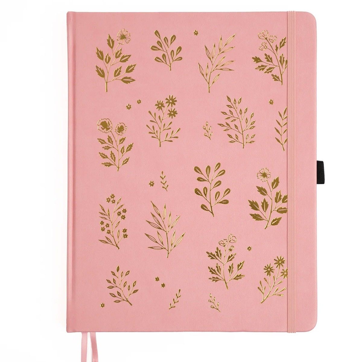 Archer & Olive B5 Vernal Sunset Dotted Notebook pink cover with floral gold design - Paper Kooka Stationery Australia