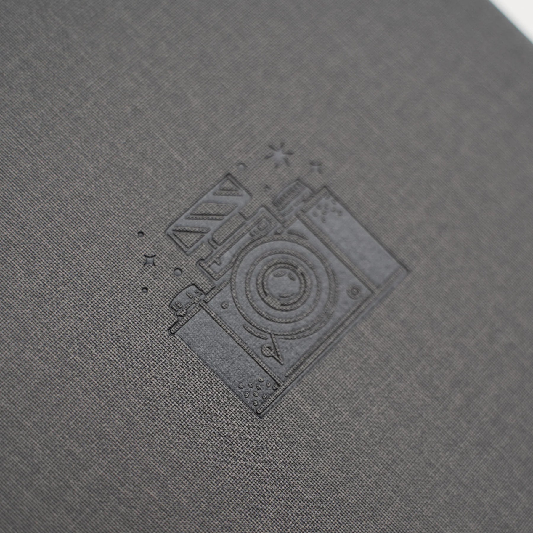 Archer & Olive Dotted Notebook 160gsm - Vintage Camera - closeup on the camera design on the grey cover - Paper Kooka Stationery Shop Australia