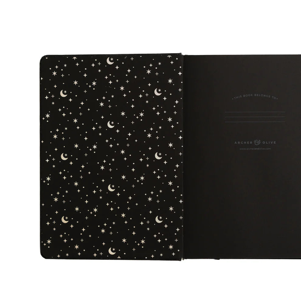 Archer & Olive Wonderstruck Blackout A5 Dotted Notebook - decorated first page - Paper Kooka Stationery Australia