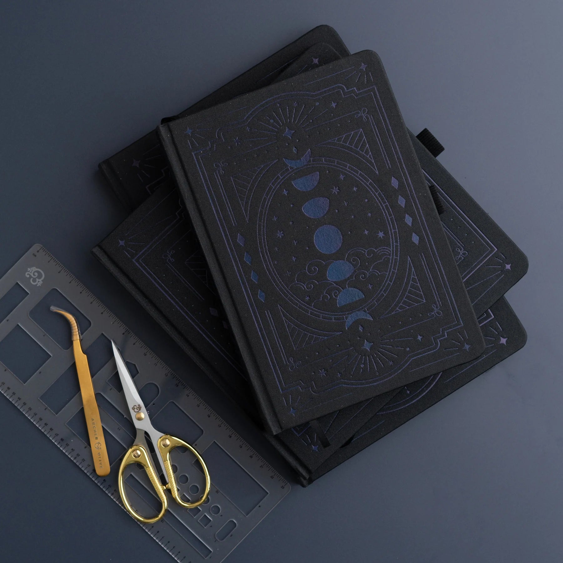 Archer & Olive Wonderstruck Blackout A5 Dotted Notebook with black paper collection - Paper Kooka Stationery Australia