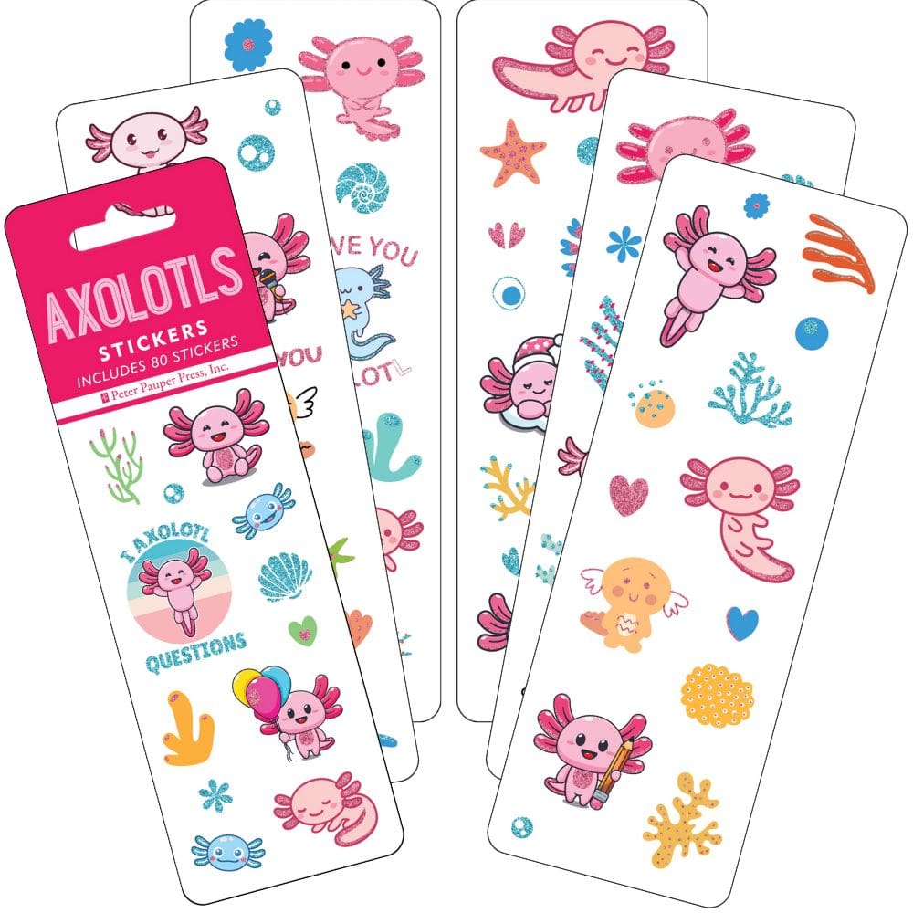 Axolotls sticker set - Paper Kooka Australia