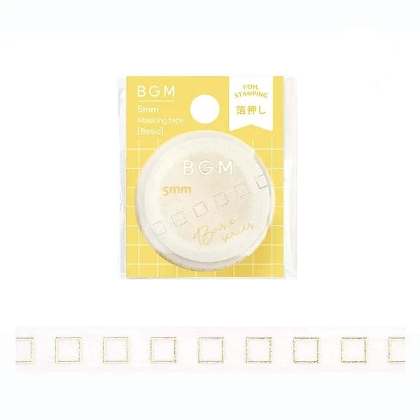 BGM Gold Check - Basic thin washi tape - Paper Kooka Stationery Australia