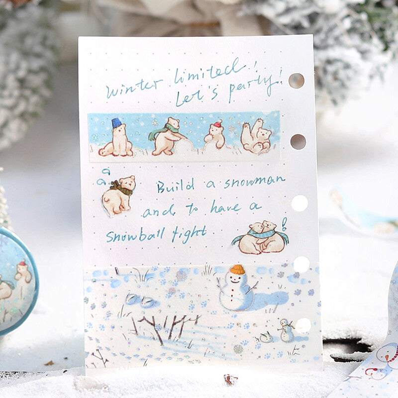 BGM Bear Winter Limited decorative tape - Paper Kooka Stationery Australia