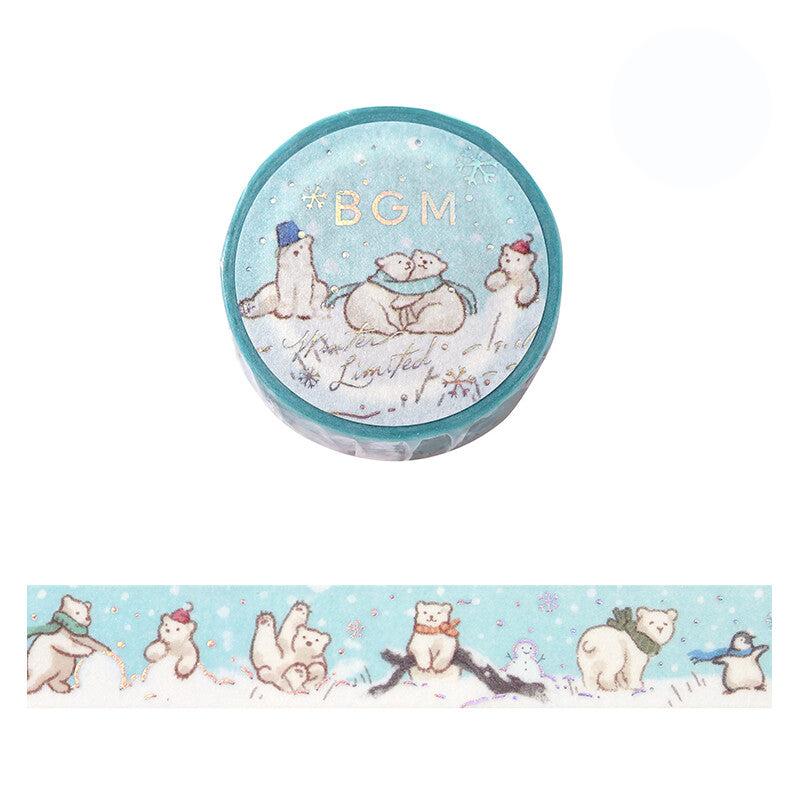 BGM Bear Winter Limited washi tape - Paper Kooka Stationery Australia