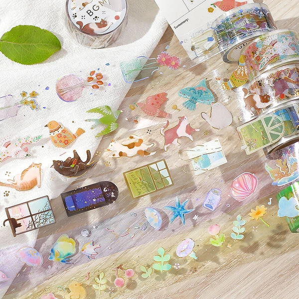 Bird Embroidery Clear PET Tape