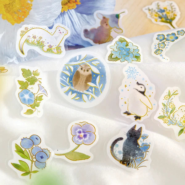 BGM Blue Forest Flake Stickers collection - Paper Kooka Stationery Shop Australia