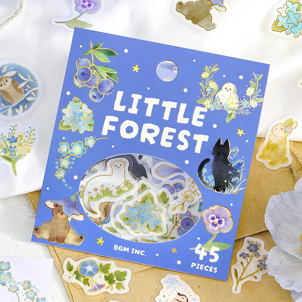 BGM Blue Forest Flake Stickers collection - Paper Kooka Stationery Shop Australia