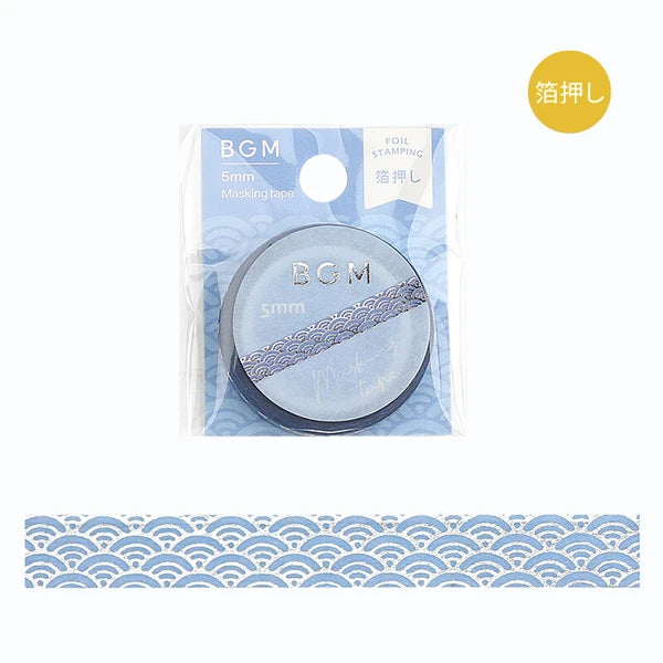 BGM Blue Sea Wave thin washi tape - Paper Kooka Austalia