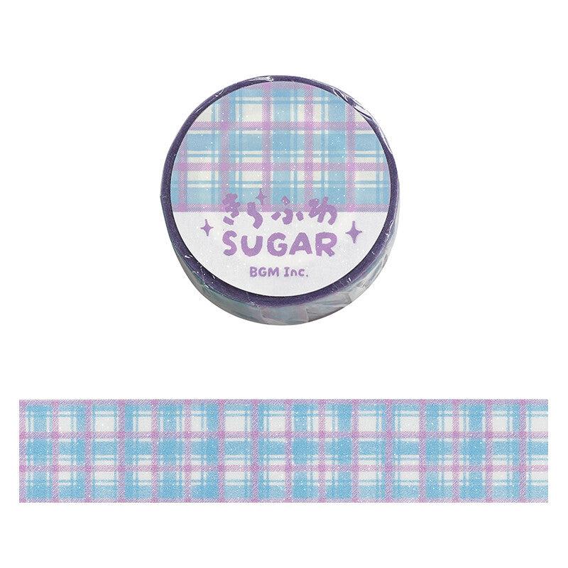 BGM Blueberry Check washi tape with purple and light blue pattern - Paper Kooka Stationery Shop Australia