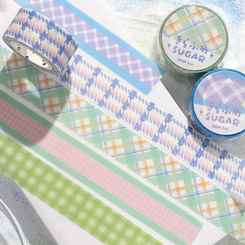 BGM Check washi tapes with colourful patterns - Paper Kooka Stationery Shop Australia