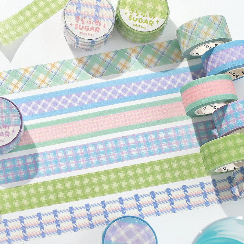 BGM Check washi tapes with colourful patterns whole collection - Paper Kooka Stationery Shop Australia