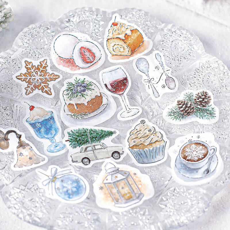 BGM Coffee a La Mode Winter Only Flake Stickers with Christmas sweets - Paper Kooka Stationery Australia