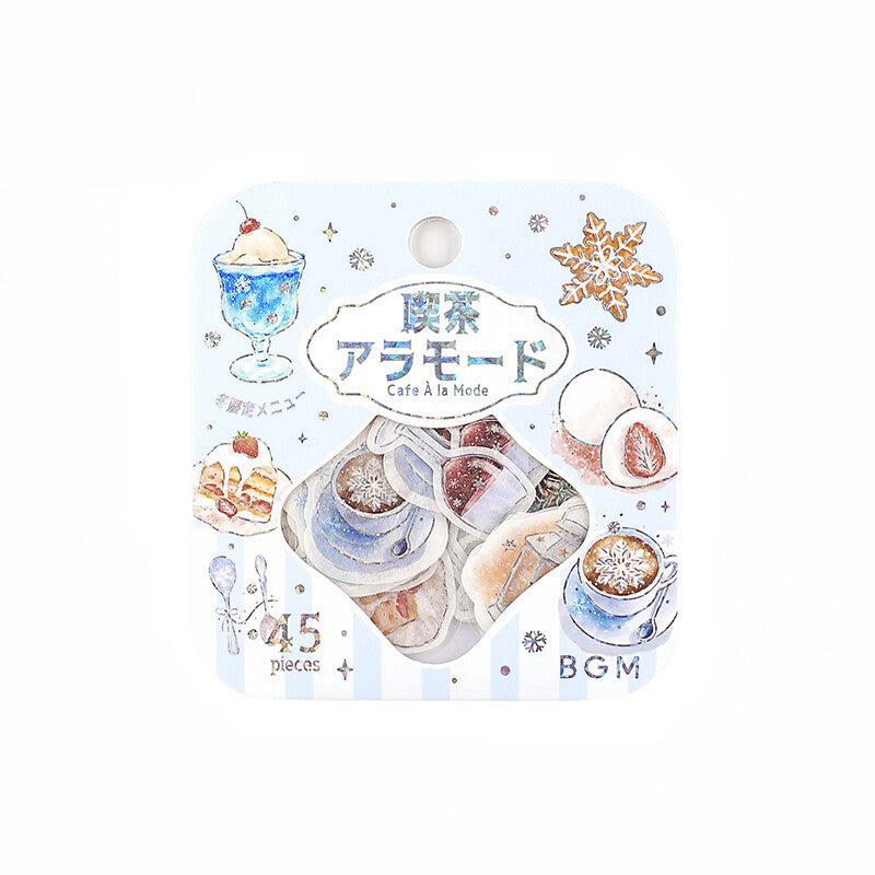 BGM Coffee a La Mode Winter Only Flake Stickers package - Paper Kooka Stationery Australia