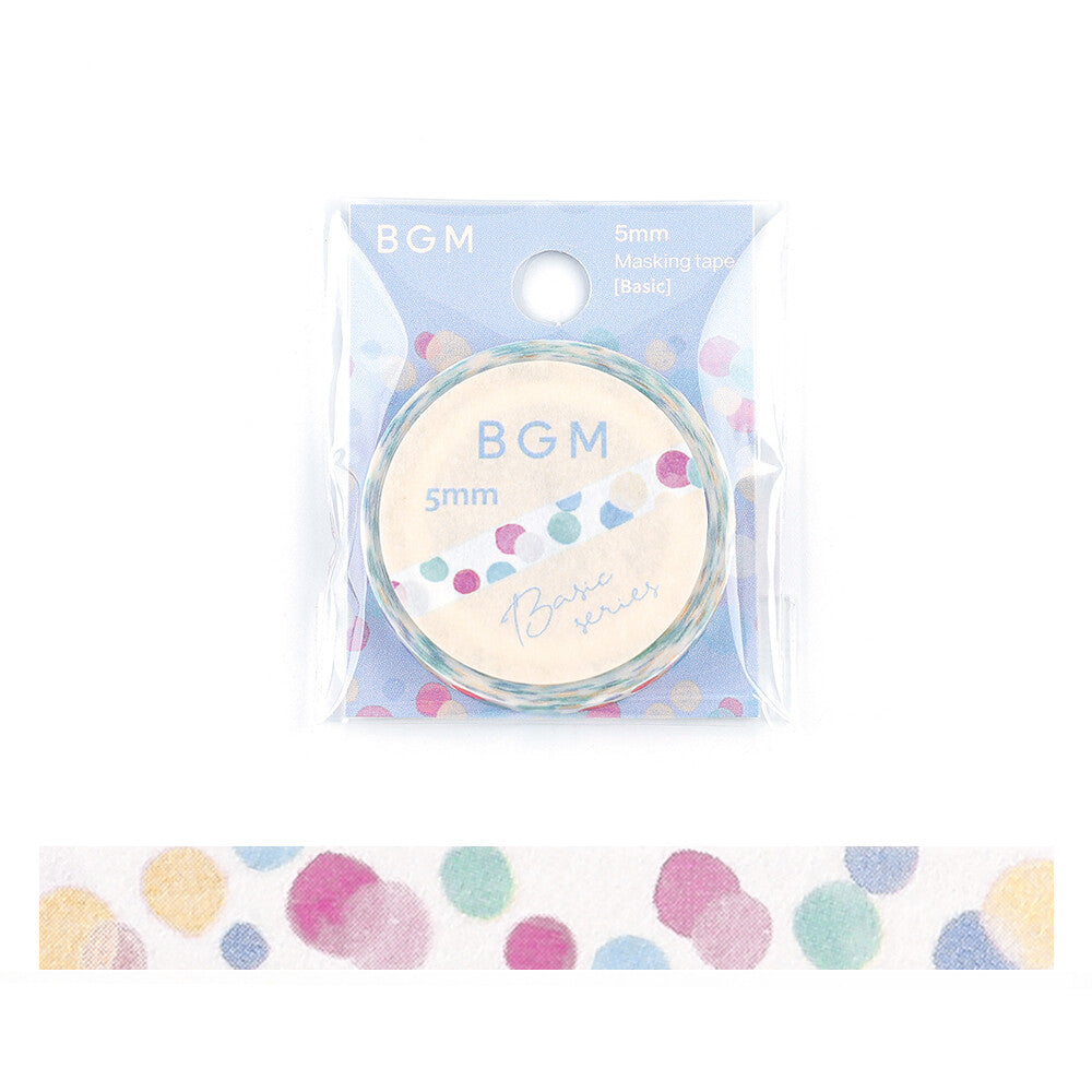 BGM Colourful Polka Dots thin washi tape - Paper Kooka Stationer Shop Australia