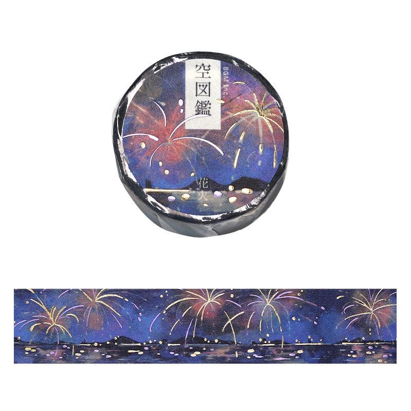 BGM Fireworks Sky Illustrated Book washi tape - Paper Kooka Stationery Shop Australia