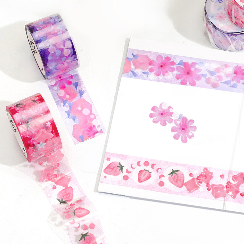 BGM Floral Soda Pop Clear PET Decoration Tape - Paper Kooka Australia