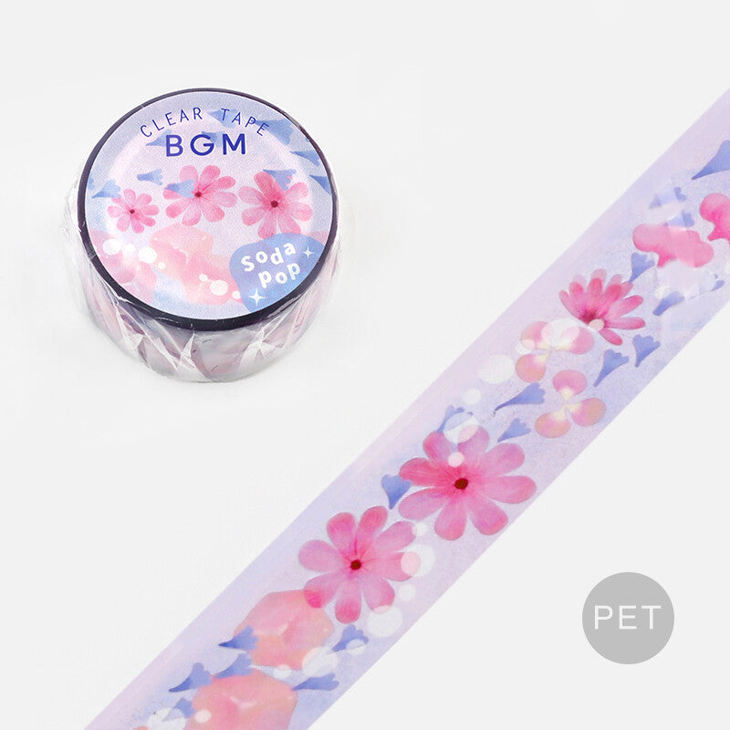 BGM Floral Soda Pop Clear PET Tape - Paper Kooka Australia