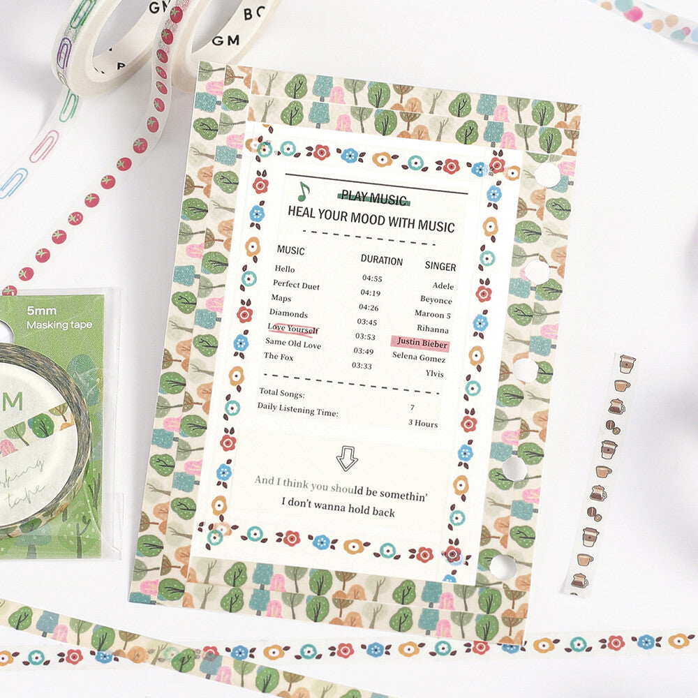 BGM Forest of Dreams thin washi tape - Paper Kooka Stationery Shop Autralia