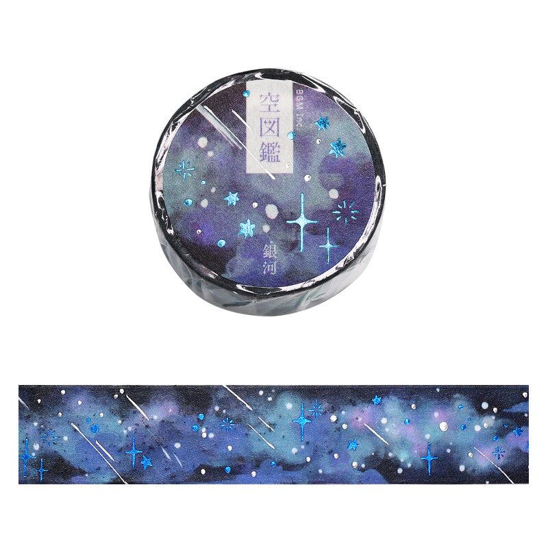 BGM  Galaxy Sky Illustrated Book washi tape with cobalt starry sky - Paper Kooka Stationery Store Australia