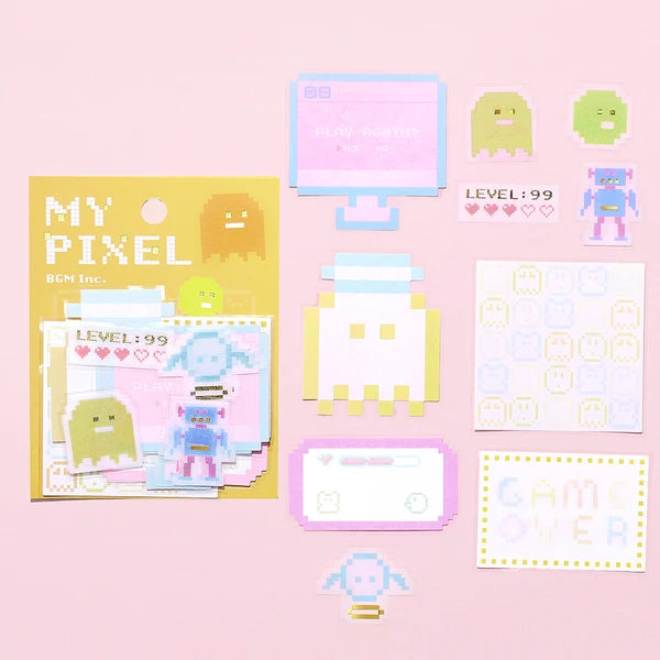 BGM GameshioMy Pixel Memo Stickers Collection - Paper Kooka Stationery Shop Australia