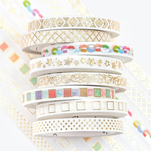 BGM Gold Stars - Basic thin washi tape collection - Paper Kooka Stationery Australia