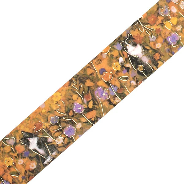BGM Hachiware Cat - Flowers and Cats masking tape - Paper Kooka Stationery Australia