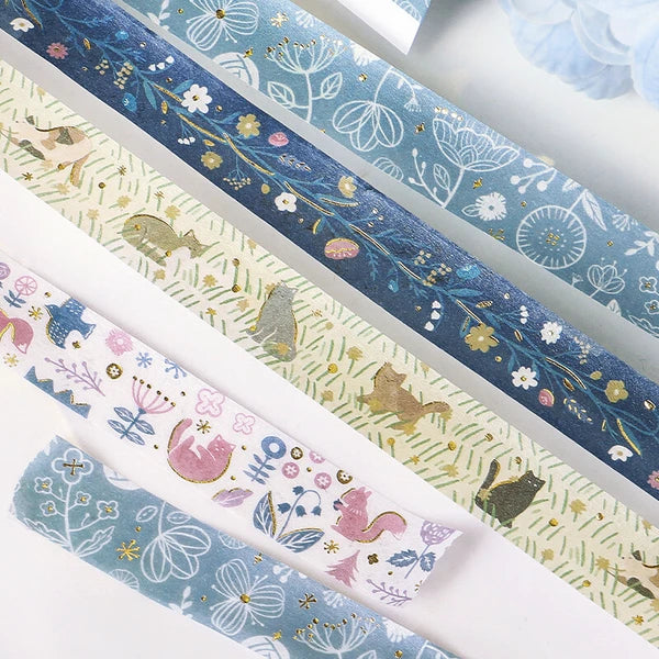 BGM Hatsuka - Flower & Grass Handkerchief washi tape collection - Paper Kooka Stationery Australia