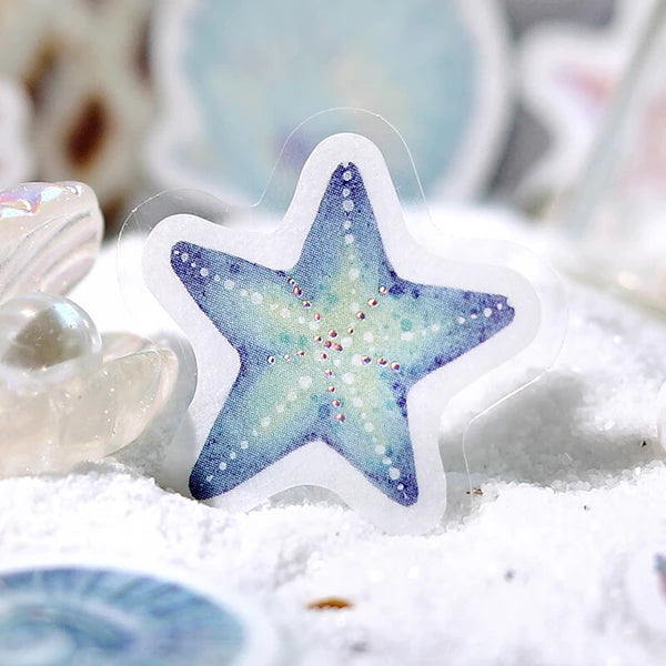 BGM Jewel of the beach Flake Stickers starfish sticker closeup - Paper Kooka Stationery Australia