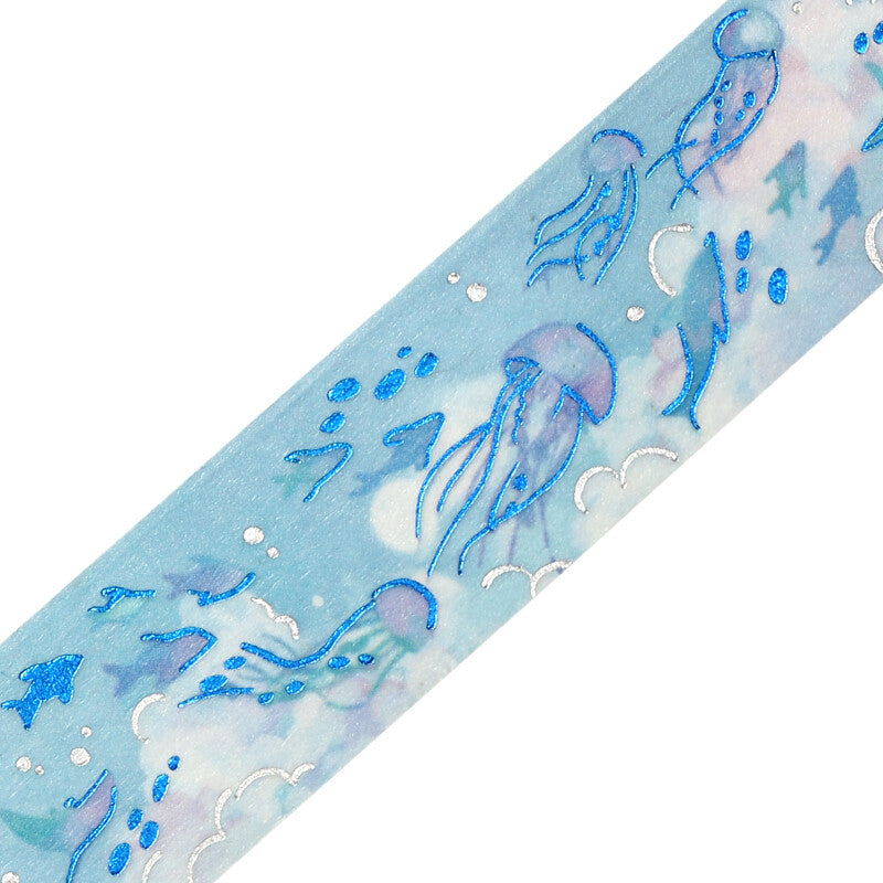 BGM Kaihara Sky Illustrated Book blue Japanese masking tape with ocean creatures - Paper Kooka Stationery Store Australia