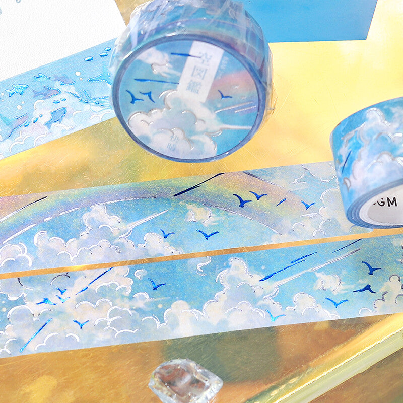 BGM Keihin Sky Illustrated Book washi tape with sky and rainbow - Paper Kooka Stationery Shop Australia