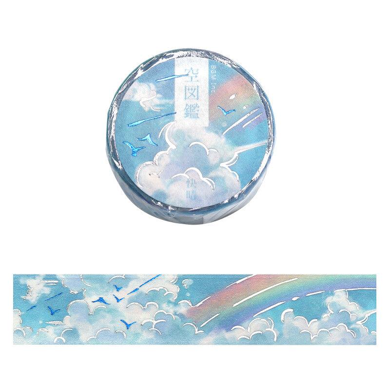 BGM Keihin Sky Illustrated Book decorative japanese tape with sky and rainbow - Paper Kooka Stationery Shop Australia