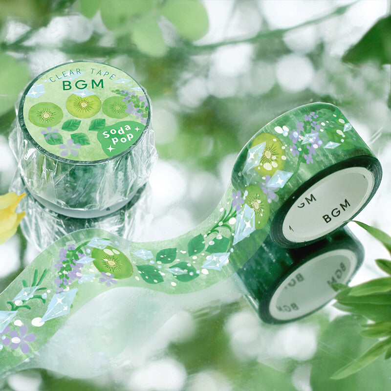 BGM Kiwifruit Soda Pop Clear PET Decoration Tape - Paper Kooka Australia