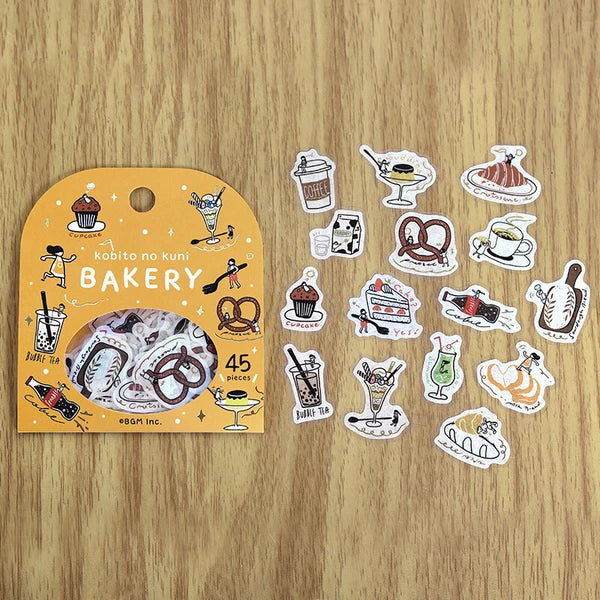 BGM Bakery Flake Stickers from the Kobito no Kuni Collection 15 designs - Paper Kooka Stationery Australia