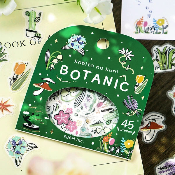 BGM Botanic Flake Stickers from the Kobito no Kuni Collection 45 stickers - Paper Kooka Stationery Australia