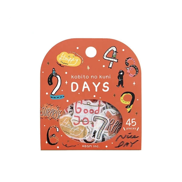 BGM Days Flake Stickers from the Kobito no Kuni Collection - Paper Kooka Stationery Australia