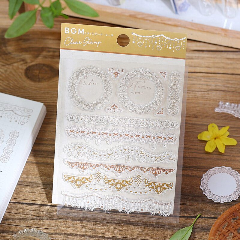 BGM Lace Record Clear Stamps - Paper Kooka Australia