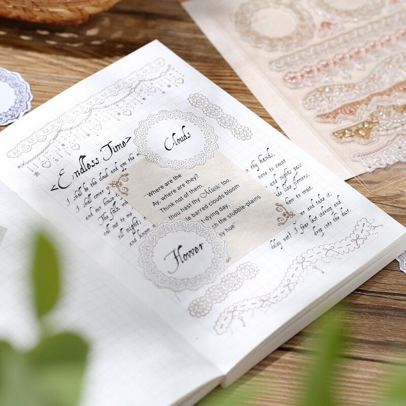 BGM Lace Record Clear Stamps for journaling and scrapbooking - Paper Kooka Australia