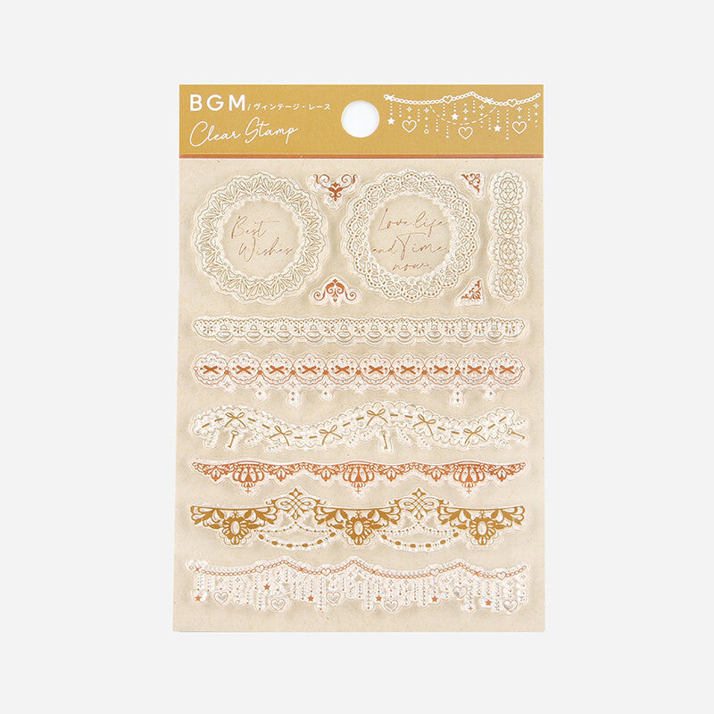 BGM Lace Record Clear Stamps packaging - Paper Kooka Australia