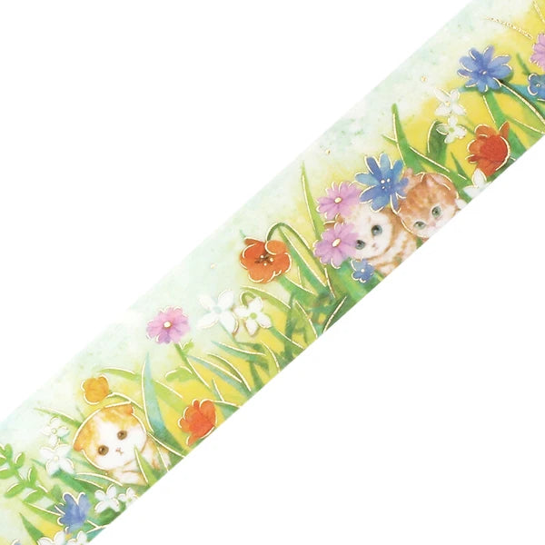 BGM Late Afternoon Kitty - Flowers and Cats masking tape - Paper Kooka Stationery Australia