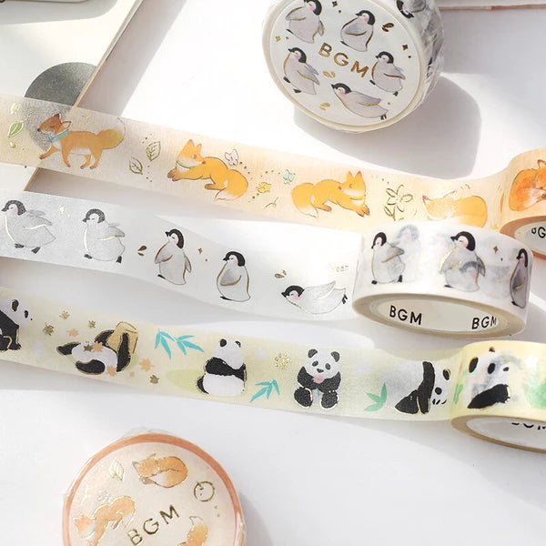 BGM Leaves and Foxes washi tape collection - Paper Kooka Stationery Australia